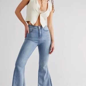We The Free CRVY Ma Cherie Light Denim Flare Jeans